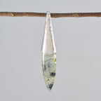 Prehnite Tiny German 925 Silver Solitaire Ava Abstract Green Pendant Jewelry