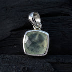 Prehnite Dainty Italian 925 Silver Solitaire Pauline Graceful Green Pendant Jewelry