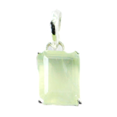 Prehnite Delicate German 92.5 Silver Solitaire Light Green Pendant