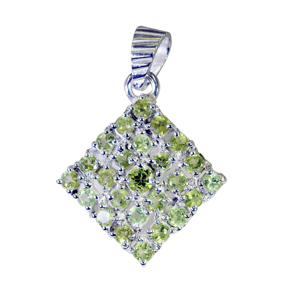 Prehnite Edgy Latin American 925 Silver multiple Light Green Pendant