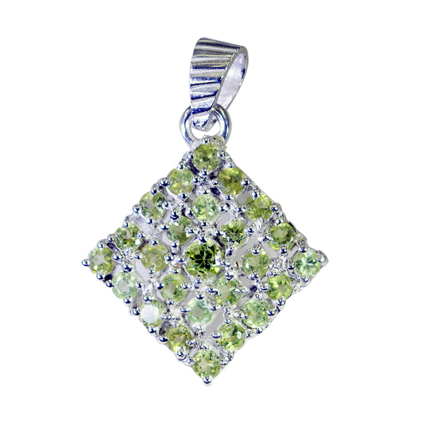 Prehnite Edgy Latin American 925 Silver multiple Light Green Pendant