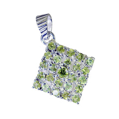 プレナイトのエッジの効いたラテンアメリカ産925シルバー製マルチプルロレーナウェディンググリーンペンダントジュエリー