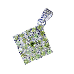 プレナイトのエッジの効いたラテンアメリカ産925シルバー製マルチプルロレーナウェディンググリーンペンダントジュエリー