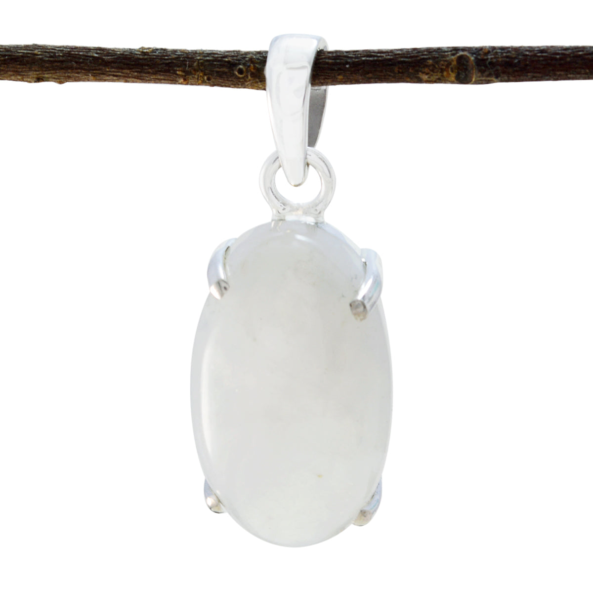 Rainbow Moonstone Classic Egyptian Sterling Silver Solitaire White Pendant Huvudsaklig produktbild