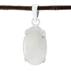 Rainbow Moonstone Classic Egyptian Sterling Silver Solitaire White Pendant