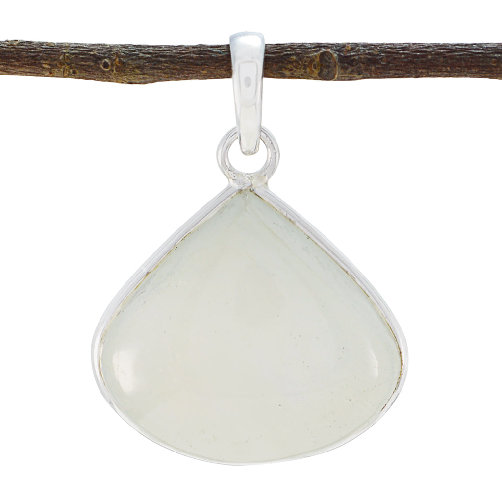 Rainbow Moonstone Tiny Mexican 92.5 Silver Solitaire White Pendant