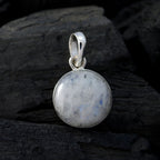 Rainbow Moonstone Whisper-thin Latin American Silver Solitaire Micaela Bubble White Pendant Jewelry