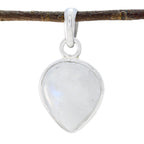 Rainbow Moonstone Delicate Russian Sterling Silver Solitaire White Pendant