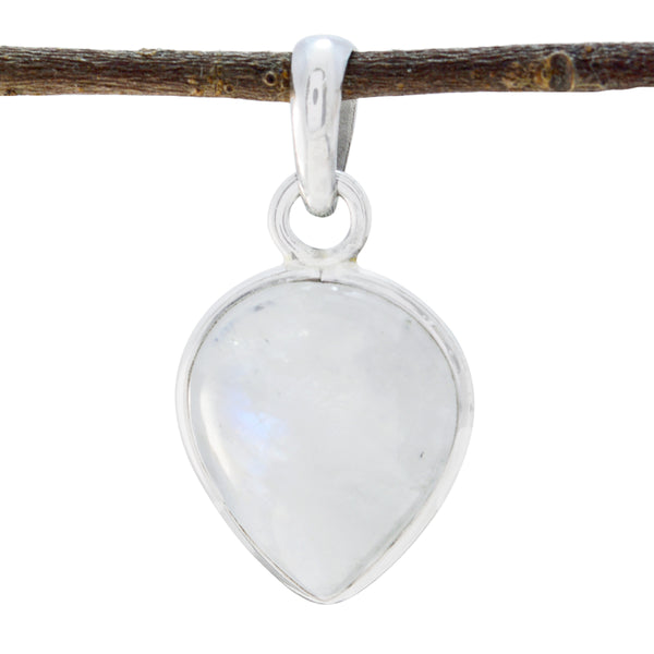 Rainbow Moonstone Delicate Russian Sterling Silver Solitaire White Pendant
