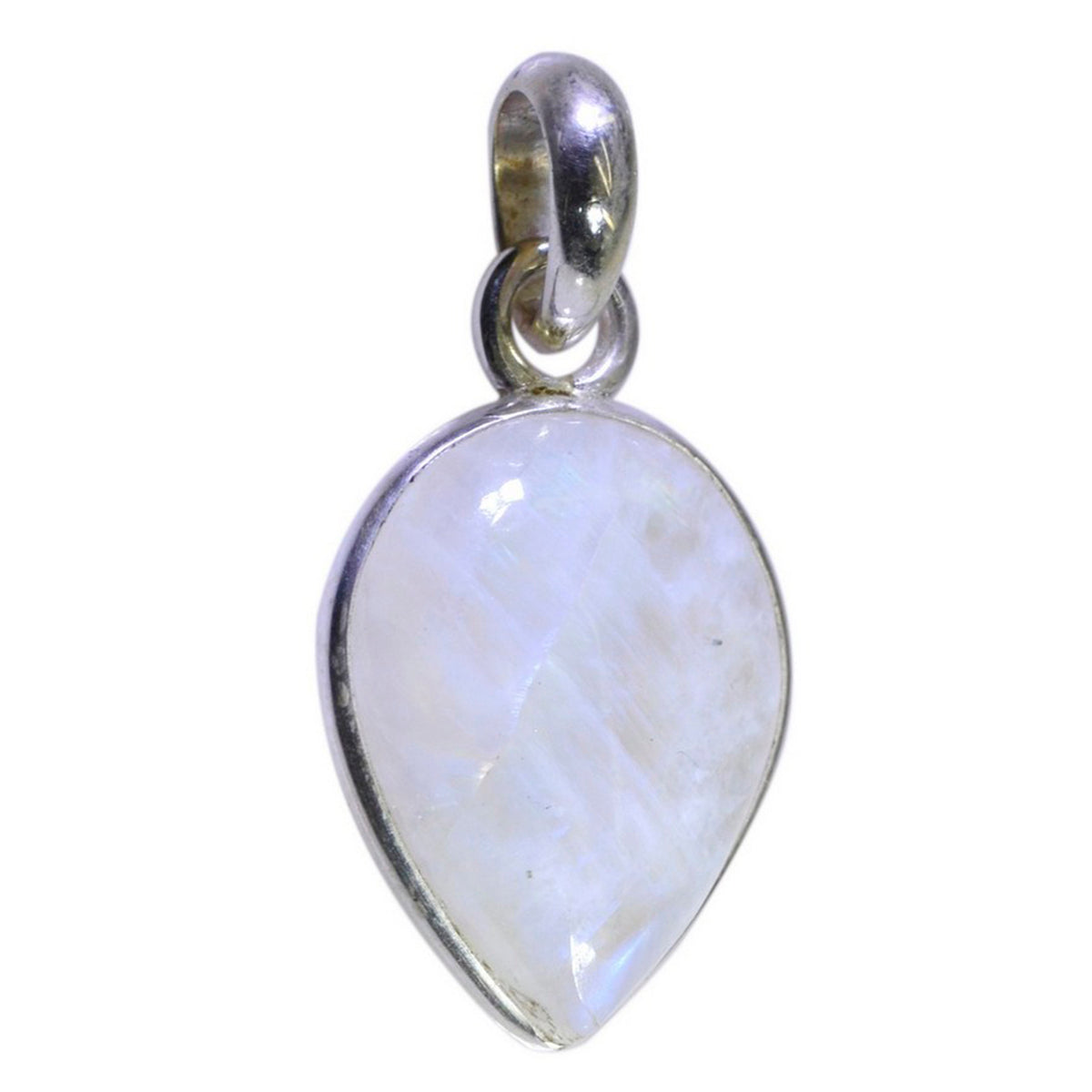 Rainbow Moonstone Delicate Russian Sterling Silver Solitaire Milagros Eternity White Pendant Jewellery
