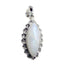 Rainbow Moonstone Eye-catching Latin American Sterling Silver Solitaire White Pendant