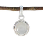 Rainbow Moonstone Whisper-thin Moroccan Silver Solitaire White Pendant