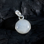 Rainbow Moonstone Whisper-thin Moroccan 925 Silver Solitaire Alice Bubble White Pendant Jewelry