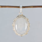 Rainbow Moonstone Edgy Moroccan 925 Silver Solitaire Autumn Rope-Wire White Pendant Jewelry