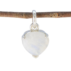 Rainbow Moonstone Delicate Spanish Sterling Silver Solitaire White Pendant