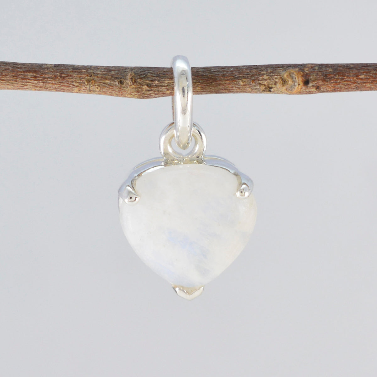 Rainbow Moonstone Delicate Spanish Sterling Silver Solitaire Isabella Fairytale White Pendant Jewellery