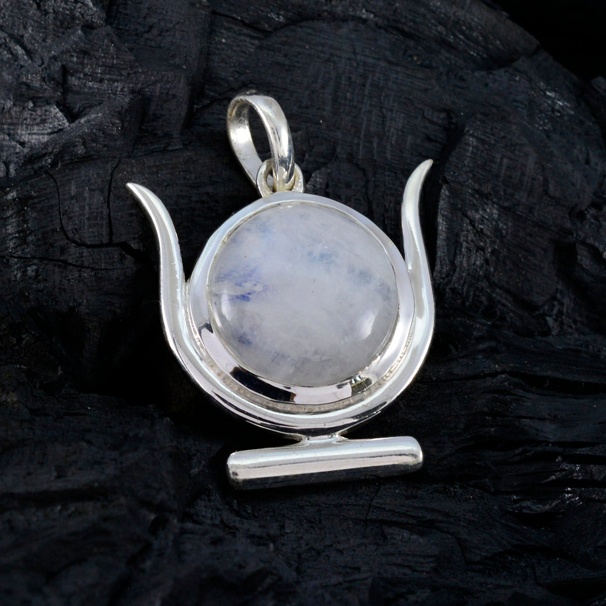 Rainbow Moonstone Dainty Spanish 92.5 Silver Solitaire Lili Cocktail White Pendant Jewellery