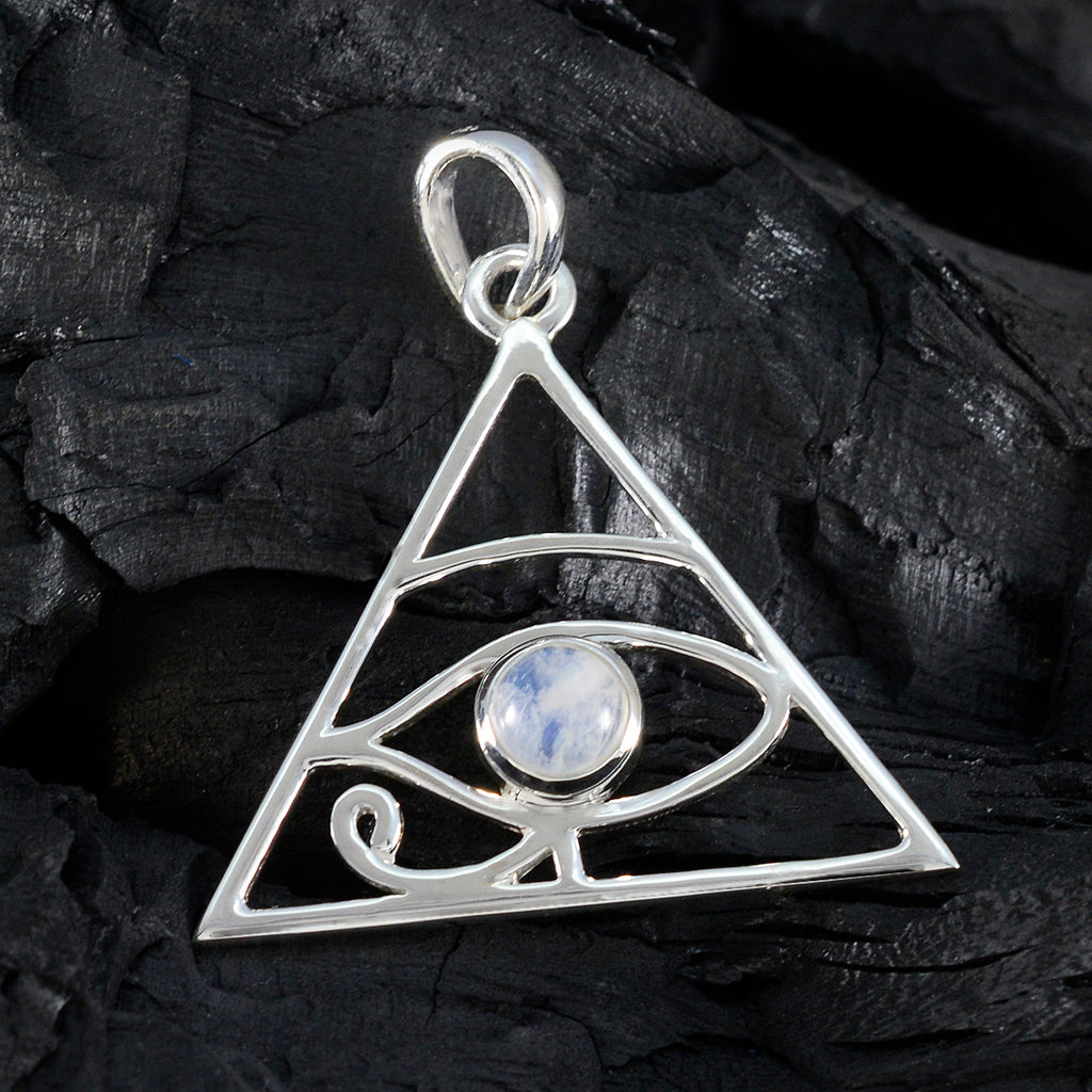 Rainbow Moonstone Whisper-thin Spanish 925 Silver Solitaire Ivana Rope-Wire White Pendant Jewelry