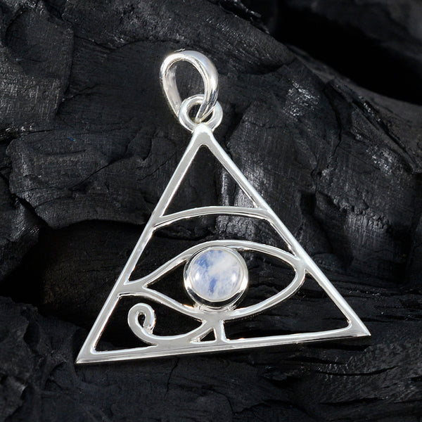 Rainbow Moonstone Whisper-thin Spanish 925 Silver Solitaire Ivana Rope-Wire White Pendant Jewelry