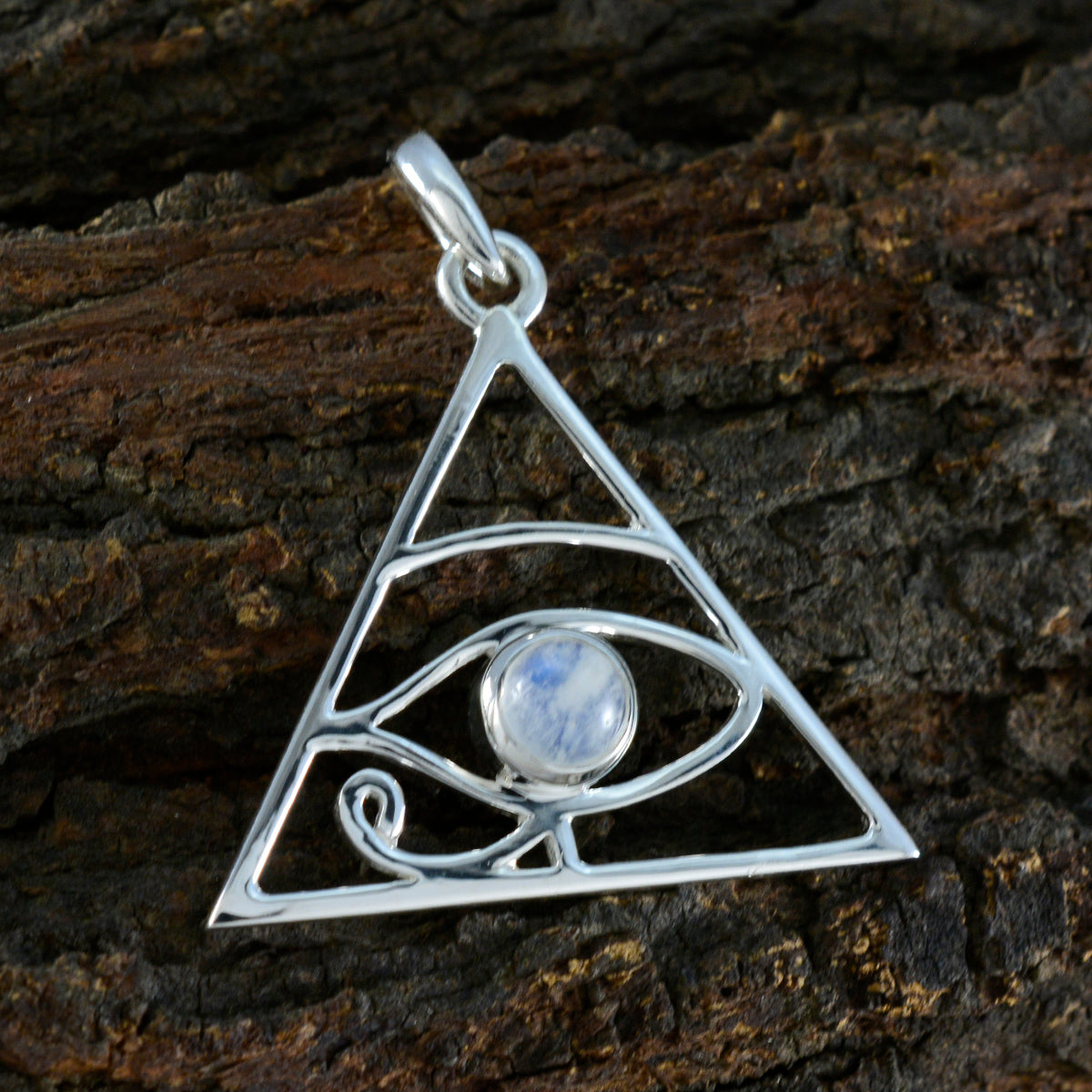 Rainbow Moonstone Whisper-thin Spanish 925 Silver Solitaire Ivana Rope-Wire White Pendant Jewelry