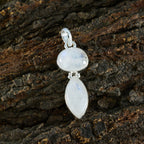 Rainbow Moonstone Whisper-thin Turkish Silver Toi et Moi Greta Trendy White Pendant Jewelry