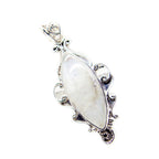 Rainbow Moonstone Statement Russian 925 Silver Solitaire Antonia Rope-Wire White Pendant Jewelry