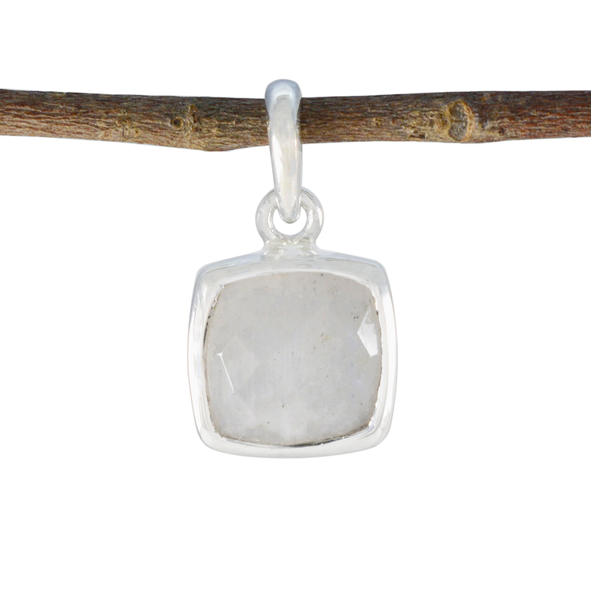 Rainbow Moonstone Dainty Spanish 92.5 Silver Solitaire White Pendant メイン画像