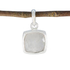Rainbow Moonstone Dainty Spanish 92.5 Silver Solitaire White Pendant