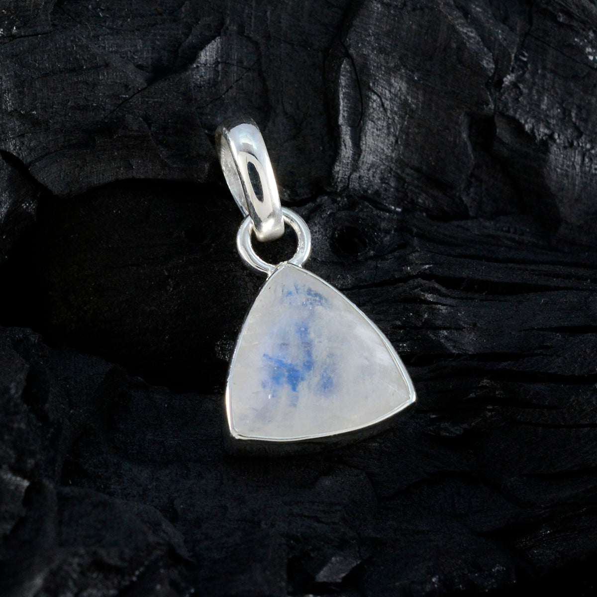 Rainbow Moonstone Dainty Egyptian Silver Solitaire Victoria Luxurious White Pendant Jewelry