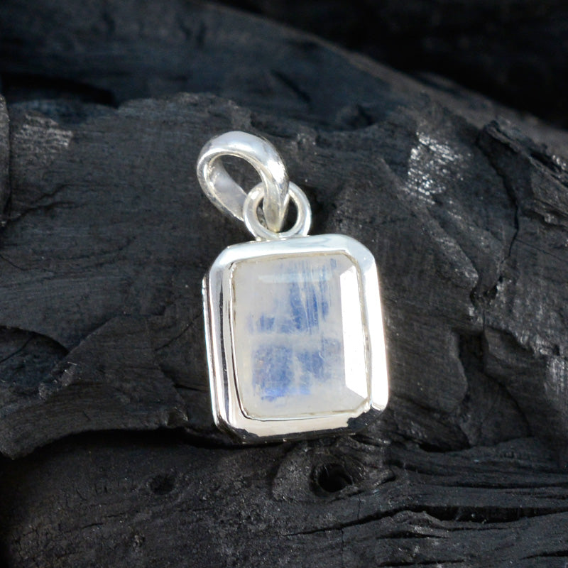 Rainbow Moonstone Dainty Italian 925 Silver Solitaire María valentine White Pendant Jewelry