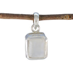 Rainbow Moonstone Dainty Italian 925 Silver Solitaire White Pendant