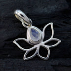 Rainbow Moonstone Elegant Japanese 92.5 Silver Solitaire Min-seo Rope-Wire White Pendant Jewellery