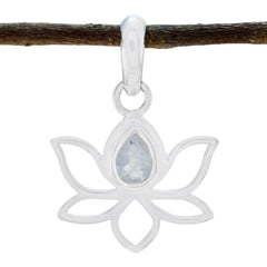 Rainbow Moonstone Elegant Japanese 92.5 Silver Solitaire White Pendant