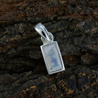 Rainbow Moonstone Delicate Italian 92.5 Silver Solitaire Victoria Abstract White Pendant Jewellery