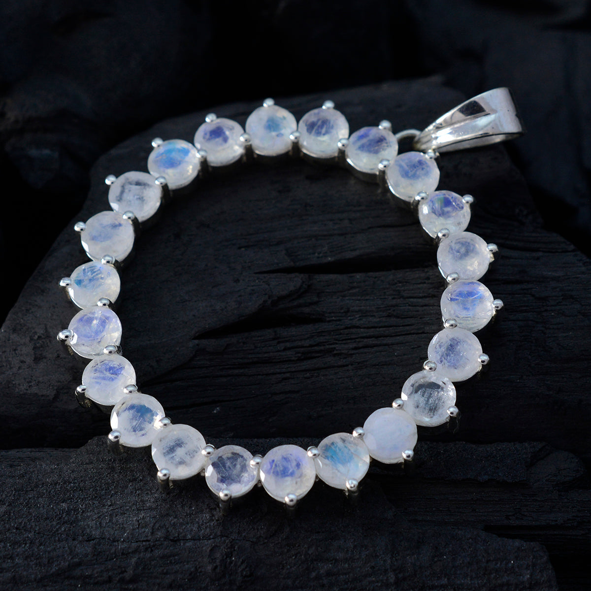 Rainbow Moonstone Essential American Sterling Silver multiple Joaquina propsel White Pendant Jewellery