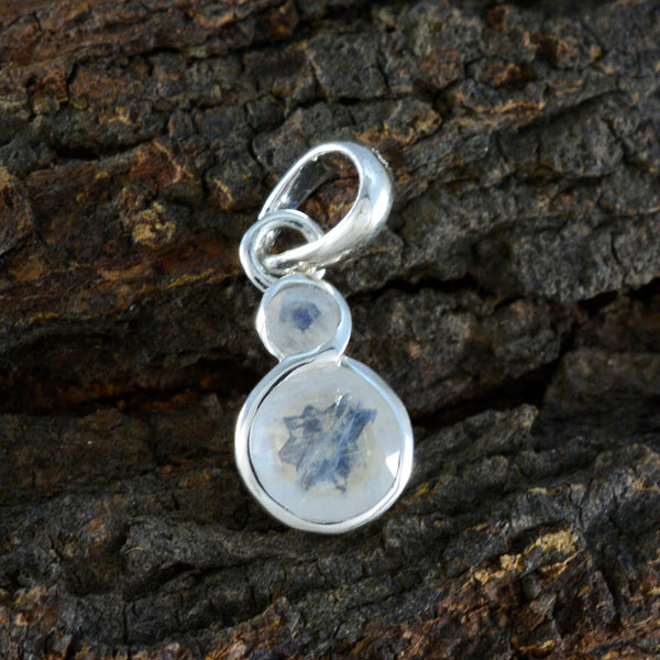 Rainbow Moonstone Dainty Egyptian Silver Toi et Moi Clara Graceful White Pendant Jewelry