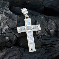 レインボームーンストーンの小さな中東シルバーのマルチヤスミンアブストラクトホワイトペンダントジュエリー