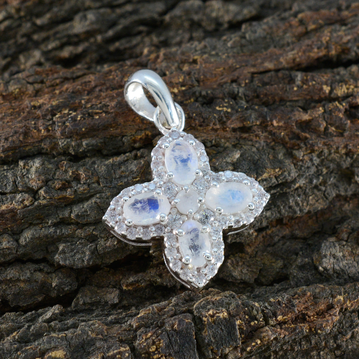 Rainbow Moonstone Tiny Australian Silver multiple Zoe Trendy White Pendant Jewelry