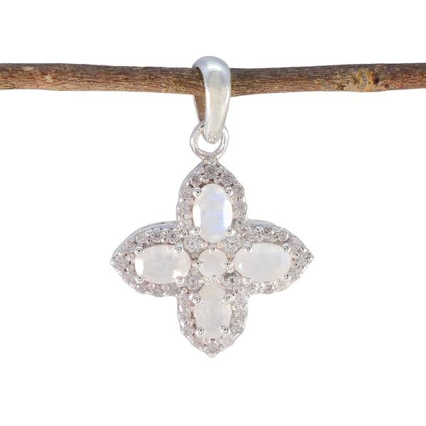 Rainbow Moonstone Tiny Australian Silver multiple White Pendant