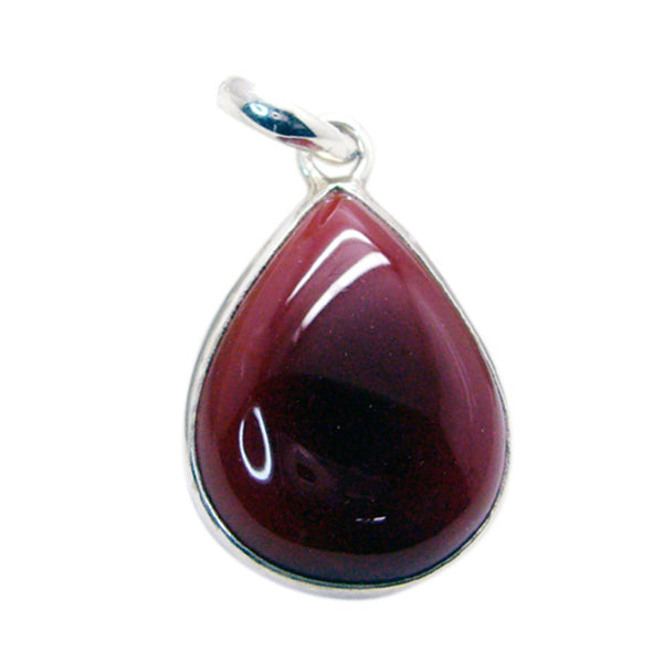 Red Onyx Essential Russian Sterling Silver Solitaire Red Pendant