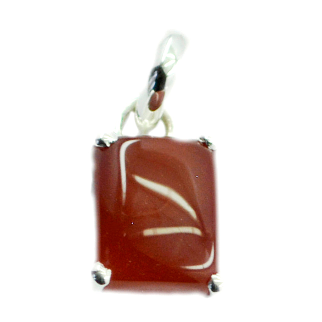 Red Onyx Delicate Italian Silver Solitaire Red Pendant