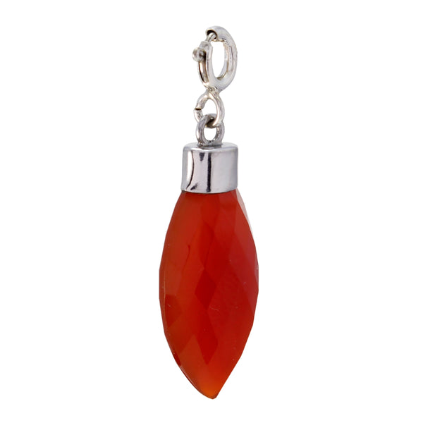 Red onyx Delicate Russian Silver Solitaire Red Pendant