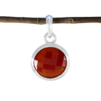 Red Onyx Featherlight German Silver Solitaire Red Pendant