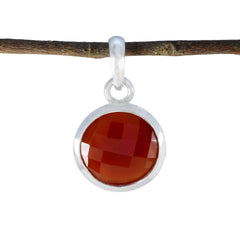 Red Onyx Featherlight German Silver Solitaire Red Pendant
