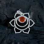 Red Onyx Dainty French Silver Solitaire Isla Rope-Wire Red Pendant Jewelry