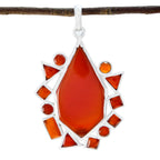 Red onyx Statement Russian Silver multiple Red Pendant