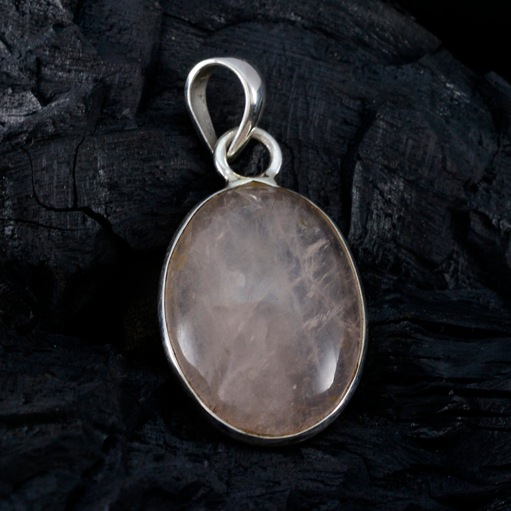 Rose Quartz Classic Turkish 925 Silver Solitaire Victoria Glamorous Pink Pendant Jewelry