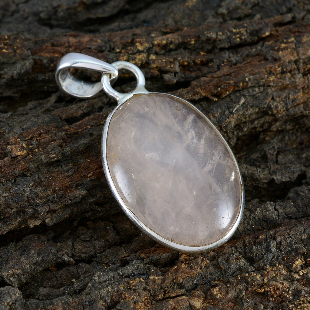 Rose Quartz Classic Turkish 925 Silver Solitaire Victoria Glamorous Pink Pendant Jewelry