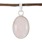 Rose Quartz Classic Turkish 925 Silver Solitaire Pink Pendant