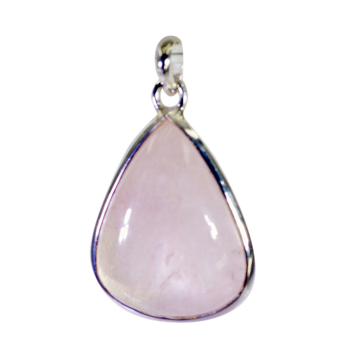 Rose Quartz Essential Moroccan 925 Silver Solitaire Pink Pendant